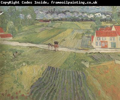 Vincent Van Gogh Landscape wiith Carriage and Train in the Background (nn04)